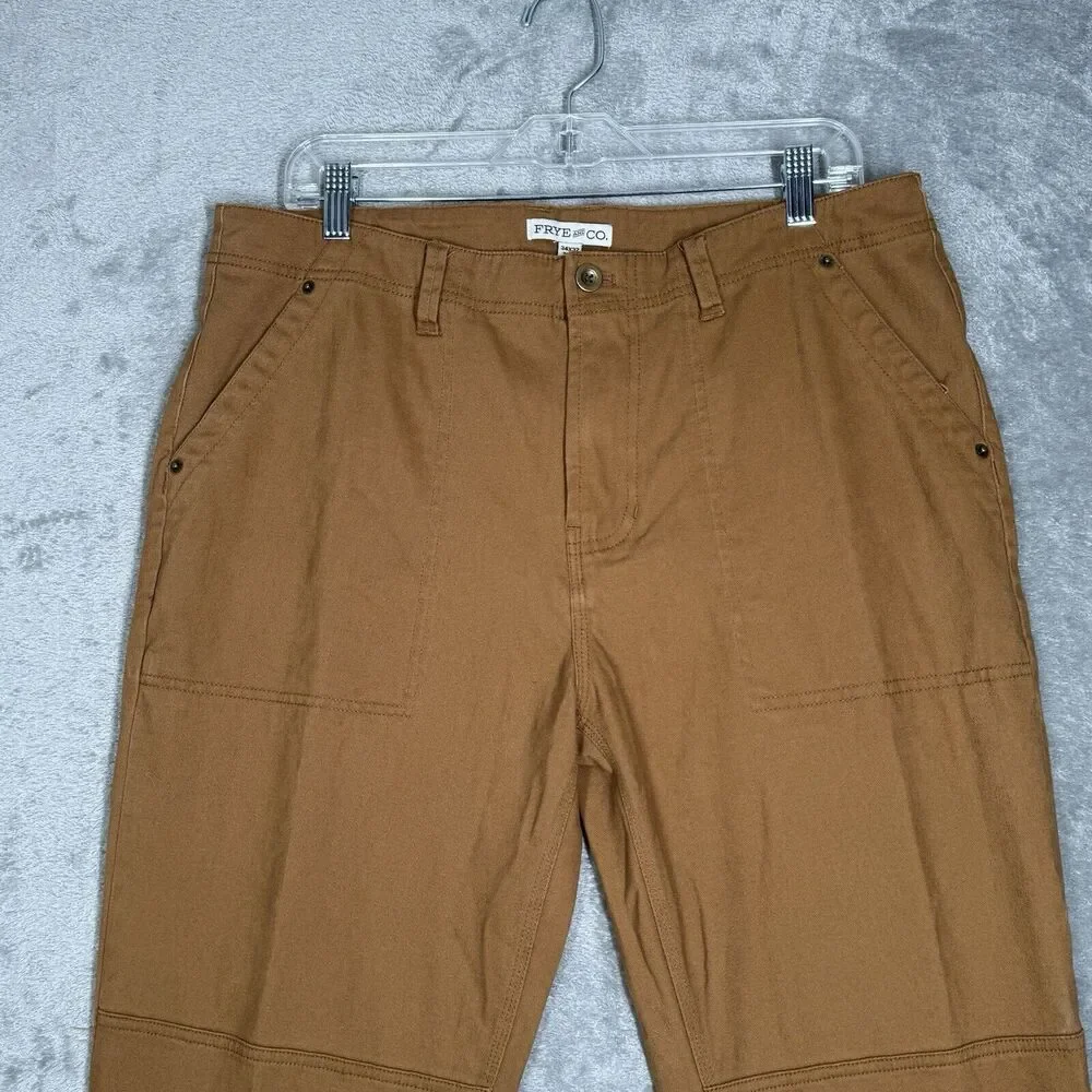 Frye & Co Pants Mens 34x32 BrownStraight Leg Double Knee Neutral Preppy Heritage